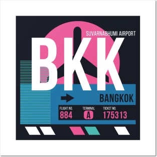 Bangkok (BKK) Airport // Sunset Baggage Tag Posters and Art